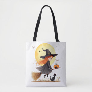 Cute Heks op Bezemsteel Boodschappentas Tote Bag