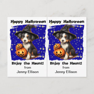 Cute Heks Puppy School Feest Halloween Kaart