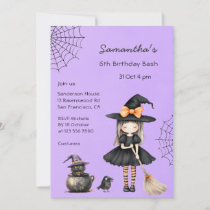 Cute Heks Verjaardagsfeest Halloween Feest Kaart