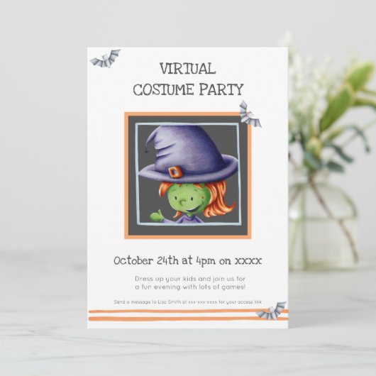 Cute Heks Virtuele Verkleedfeest Verjaardag Kaart (Staand voorkant)