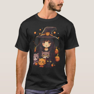 Cute Heks Zwarte Kat Kostuum Halloween Meisjes Vro T-shirt