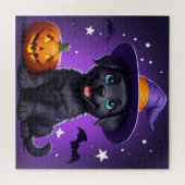 Cute Heksenhoed Puppy Halloween 🐶 Legpuzzel (Horizontaal)