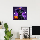 Cute Heksenhoed Puppy Halloween 🐶 Poster (Thuiskantoor)