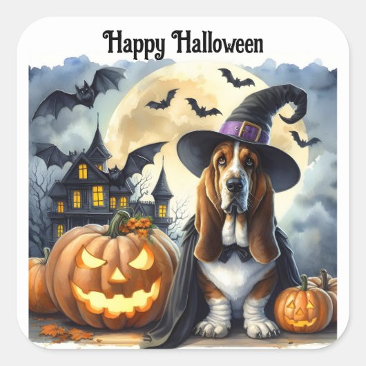 Cute Heksenhond Halloween Sticker (Voorkant)