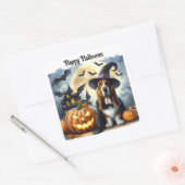 Cute Heksenhond Halloween Sticker (Envelop)