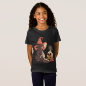 Cute Heksenkat Ontwerp T-shirt (Voorkant volledig)