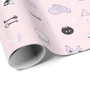 Cute Hekserige Griezelige Verjaardags Inpakpapier