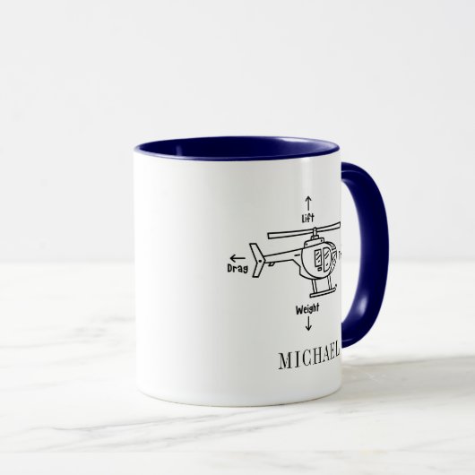 Cute Helikopter Piloot Retirement Gift Personalize Mok (Voorkant rechts)