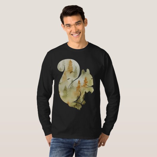 Cute Hello Fall Squirrel Autumn  Animal Leaf T-shirt (Voorkant volledig)