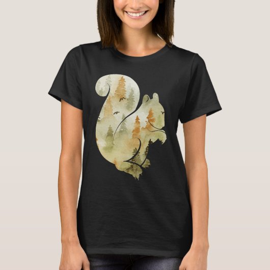 Cute Hello Fall Squirrel Autumn  Animal Leaf T-shirt (Voorkant)