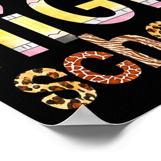 Cute Hello High School Animal Print Teacher Back T (Hoek)