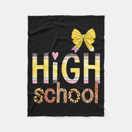 Cute Hello High School Animal Print Teacher Back T Fleece Deken (Voorkant)