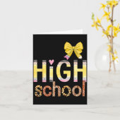 Cute Hello High School Animal Print Teacher Back T Kaart (Gele Bloem)