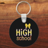 Cute Hello High School Animal Print Teacher Back T Sleutelhanger (Voorkant)