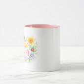 Cute Hello Spring Floral Mug | Customizable Mok (Midden)