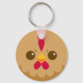 Cute Hen/Chicken Face Sleutelhanger