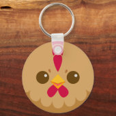 Cute Hen/Chicken Face Sleutelhanger (Voorkant)