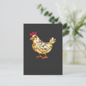 Cute Hen Farming Lover Flower Mom Farm Chicken Hen Briefkaart (Staand voorkant)