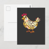 Cute Hen Farming Lover Flower Mom Farm Chicken Hen Briefkaart (Voorkant / Achterkant)