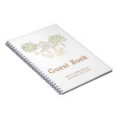 Cute Hens Farm Barn Baby Shower Guest Book Notitieboek (Rechterzijde)