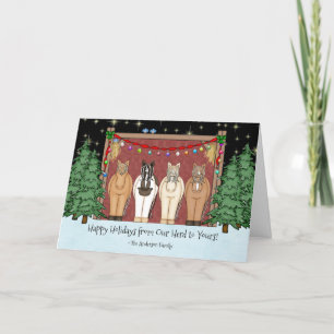 Cute Herd of Horses Prettige feestdagen paardenker