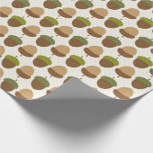 Cute Herfst Autumn Acorn Nut Pattern Cadeaupapier (Hoek)