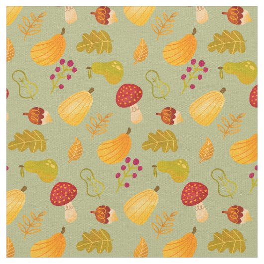 Cute Herfst Autumn Pattern Stof (Close Up)