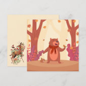 Cute Herfst Beer Note Card Feestdagenkaart (Voorkant / Achterkant)
