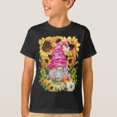 Cute Herfst Breast Cancer Gnome voor vrouwen en zo T-shirt (Voorkant)