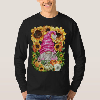 Cute Herfst Breast Cancer Gnome voor vrouwen en zo T-shirt
