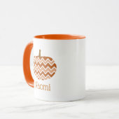 Cute Herfst Chevrons Pumpkin | Gepersonaliseerd Mok (Voorkant links)
