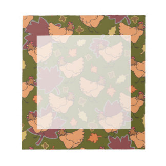 Cute Herfst Chicken Pattern Notitieblok