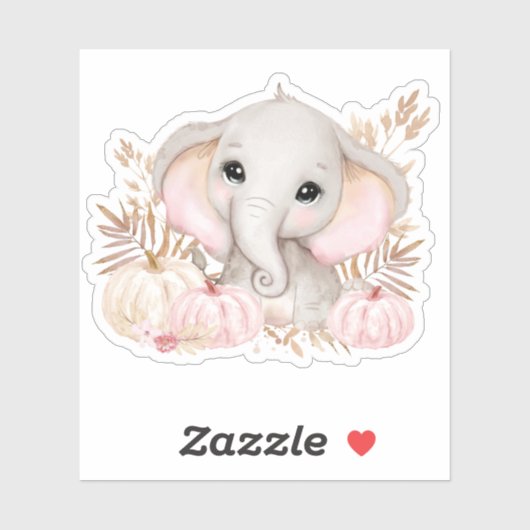 Cute Herfst Elephant Vinyl Sticker (Vel)