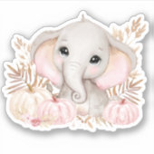 Cute Herfst Elephant Vinyl Sticker (Voorkant)