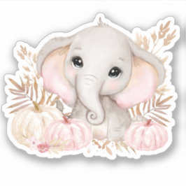 Cute Herfst Elephant Vinyl Sticker