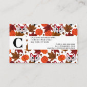 Cute Herfst Fox Pumpkin Acorn Maple Leaf Waterverf Afsprakenkaartje (Achterkant)