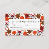 Cute Herfst Fox Pumpkin Acorn Maple Leaf Waterverf Afsprakenkaartje (Voorkant)