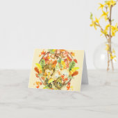 Cute herfst Lion Kaart (Gele Bloem)