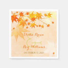 Cute Herfst Maple Tree Wedding Servetten