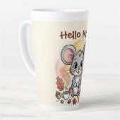 Cute Herfst Muis met Eikels en Koffie Latte Mok (Linkerhoek)