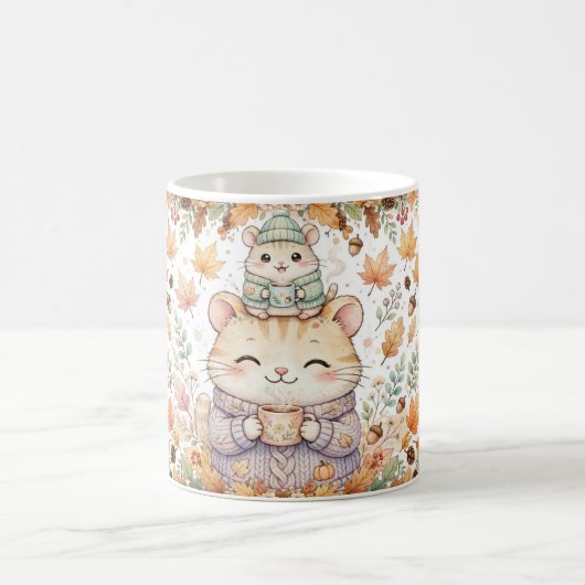 Cute Herfst Muizen Pumpkin Spice Mok (Center)