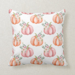 Cute Herfst Pink Waterverf Pumpkin Pillow Kussen