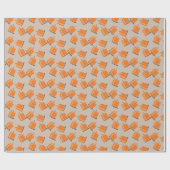 Cute Herfst Pumpkin Falling Pattern Cadeaupapier (Vlak)