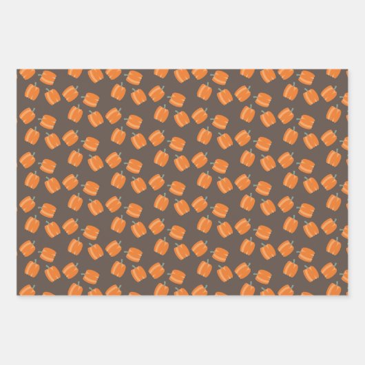 Cute Herfst Pumpkin Falling Pattern Inpakpapier Vel (Voorkant 3)