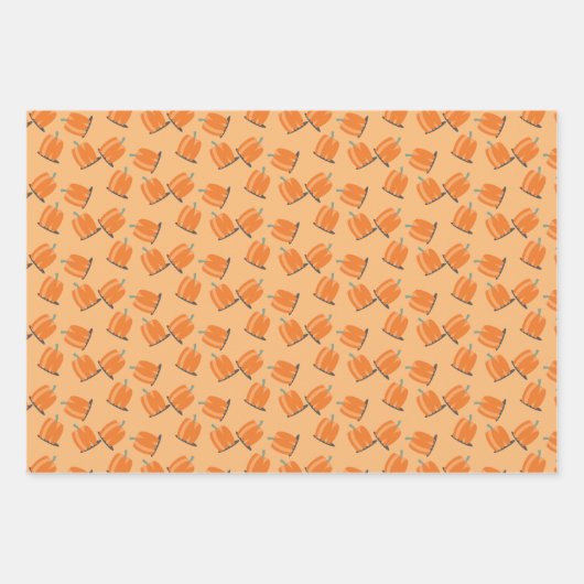 Cute Herfst Pumpkin Falling Pattern Inpakpapier Vel (Voorkant 2)