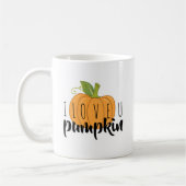 Cute Herfst Pumpkin Ik hou van je Gezegde Koffiemok (Links)