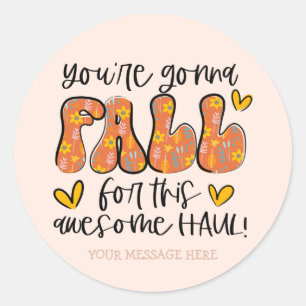 Cute Herfst Pun Autumn Small Business Ronde Sticker