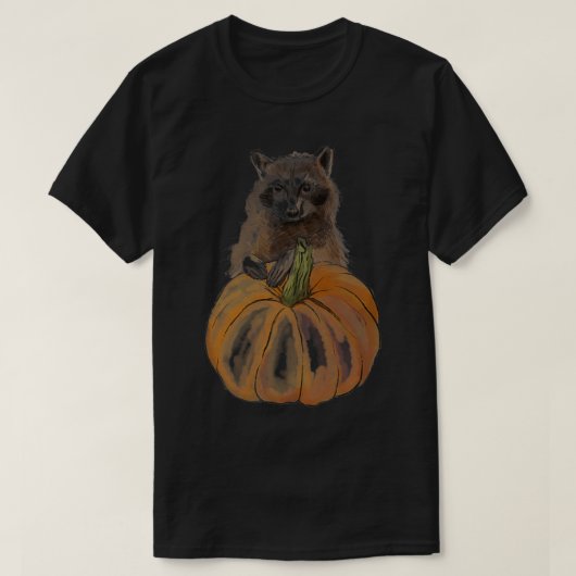 Cute herfst raccoon trash panda met Halloween pump T-shirt (Design voorkant)