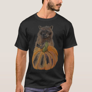 Cute herfst raccoon trash panda met Halloween pump T-shirt
