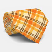 Cute Herfst Seasonal plaid-tiling patroon Stropdas (Opgerold)